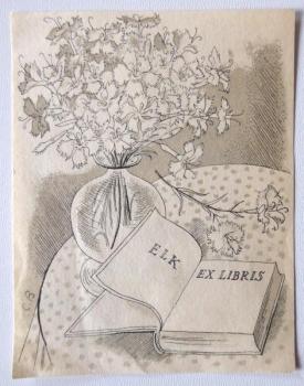 Cyril Bouda - Stillleben mit Buch und Blumen