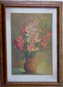 Großer bunter Blumenstrauß aus Ringelblumen in ein Großer bunter Blumenstrauß aus Ringelblumen in ein