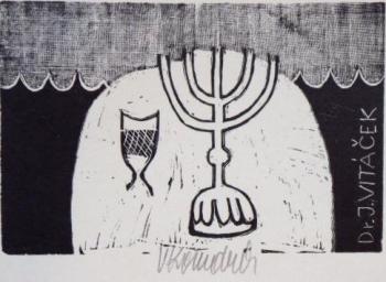 Vladimir Komarek - Ex libris J. Vitacek 1977 Vladimir Komarek - Ex libris J. Vitacek 1977