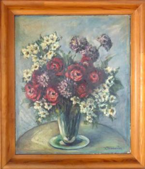 Stillleben mit Blumen - Karton - Karla Jelínková - 1955 Stillleben mit Blumen - Karton - Karla Jelínková - 1955
