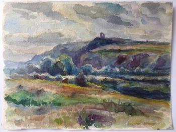 Jaroslav Riegel - Landschaft mit Ruinen auf einem Jaroslav Riegel - Landschaft mit Ruinen auf einem