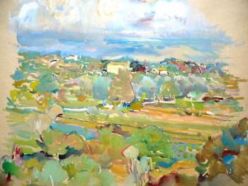 Stuchlik - Bäume und Häuser, blauer Himmel Stuchlik - Bäume und Häuser, blauer Himmel