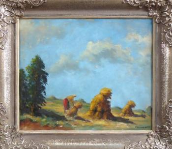 Vaclav Vaner - Frau, die ein Bündel Getreide auf d Vaclav Vaner - Frau, die ein Bündel Getreide auf d