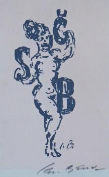 Jan Bauch - Nackte Frau mit Buchstaben Jan Bauch - Nackte Frau mit Buchstaben