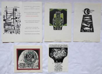 Jaroslav Kaiser - 2x Exlibris, Ikone, 2x Einladung Jaroslav Kaiser - 2x Exlibris, Ikone, 2x Einladung