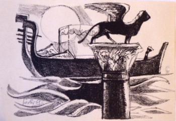 Josef Liesler - Gondeln in Venedig Josef Liesler - Gondeln in Venedig