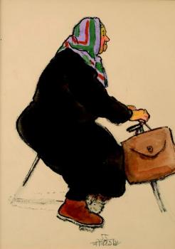 An old woman on a bike An old woman on a bike