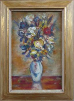 Blumenstrauß in einer Vase - Unterschrift unleserl Blumenstrauß in einer Vase - Unterschrift unleserl