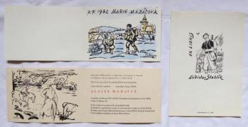 Alois Moravec - Exlibris, PF 1982, Einladung Alois Moravec - Exlibris, PF 1982, Einladung