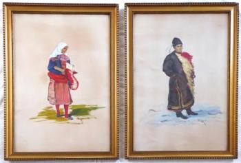 Junger Mann und Mädchen in einem Kostüm Junger Mann und Mädchen in einem Kostüm