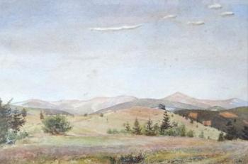 Hugo Carlberg , geschrieben - Blick auf die Hügell Hugo Carlberg , geschrieben - Blick auf die Hügell