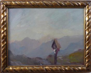 Bildstock und Blick auf die Burg Trosky Bildstock und Blick auf die Burg Trosky