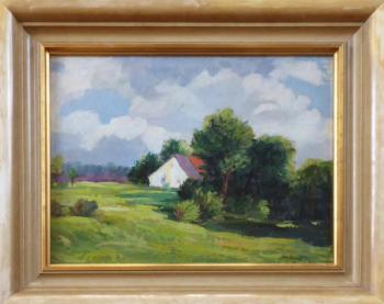 Gebäude mit Bäumen an einem sonnigen Tag Gebäude mit Bäumen an einem sonnigen Tag